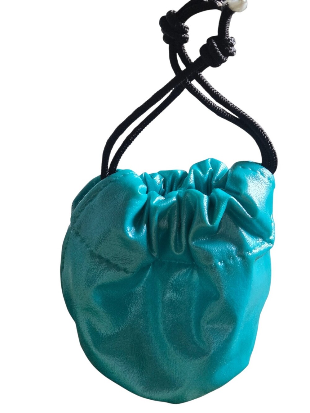 Mom's Bingo Bag Vintage 90s Teal Pleather 10 Dauber Pockets Bonus Bag Inside USA - Picture 3 of 9